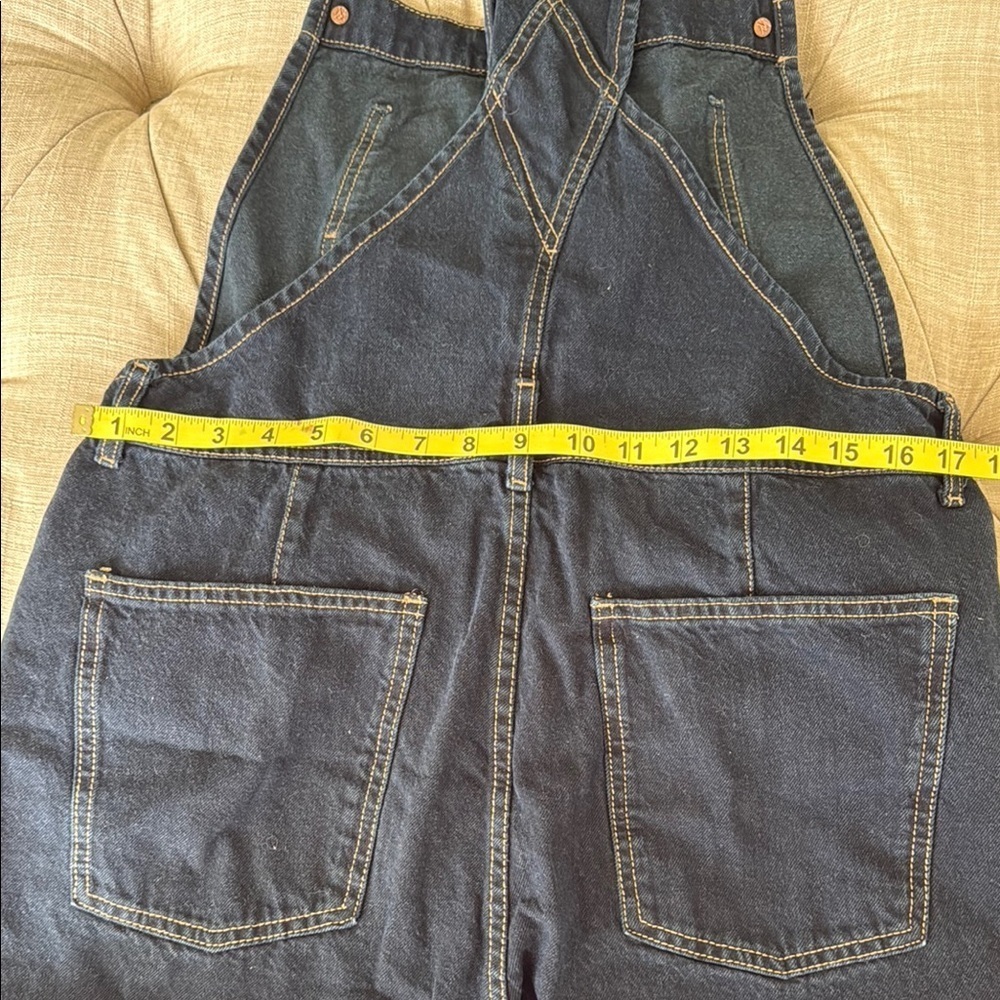 We The Free Black Denim Overalls with Pink Button Accents - Picture 8 of 12